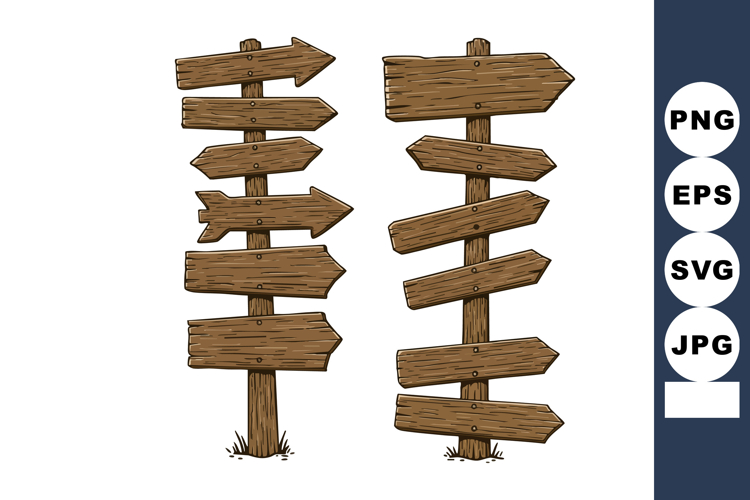 Wooden Signpost Clipart Image 13