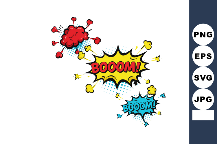 Virus explosion comic style pop art with colorful sound effe