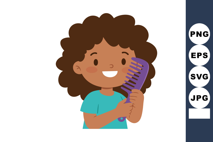 Curly Hair Clipart Image 14