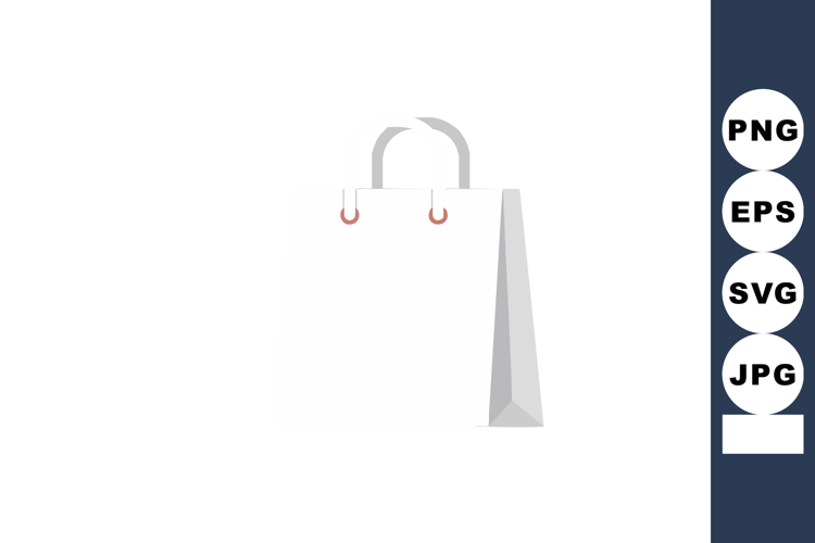 White Shopping Bag with Handles Minimalist Vector Illustrati