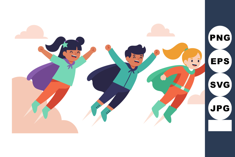Flying Superhero Clipart Image 12