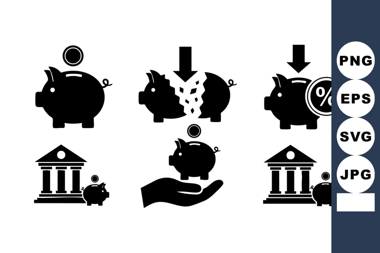 Piggy Bank Broken Savings Financial Loss Vector