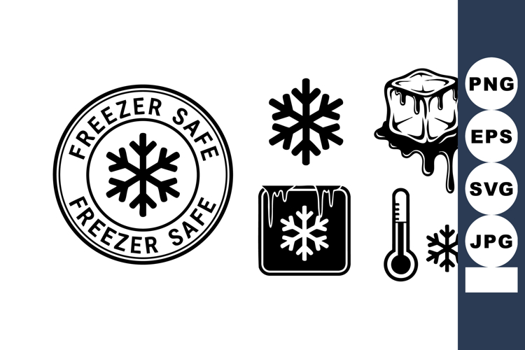 Freezer Safe Icons Snowflake Ice Cube Thermometer