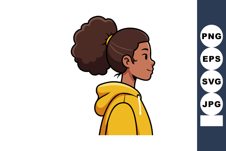 Ponytail Clipart Image 2