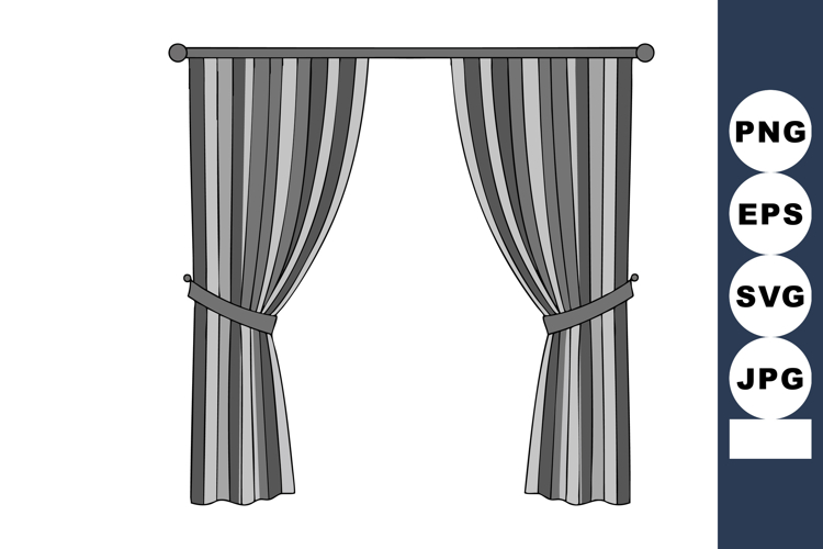 Curtains Clipart Image 7