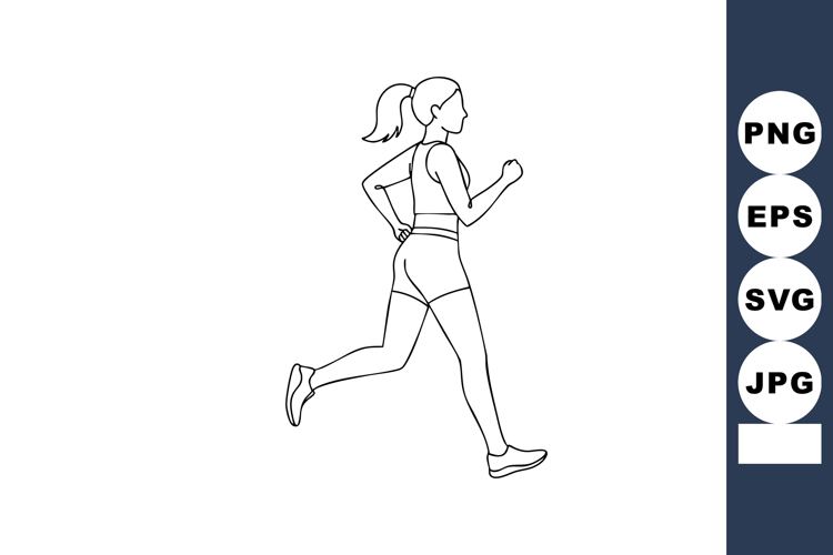 Woman running in athletic wear jogging for fitness and healt