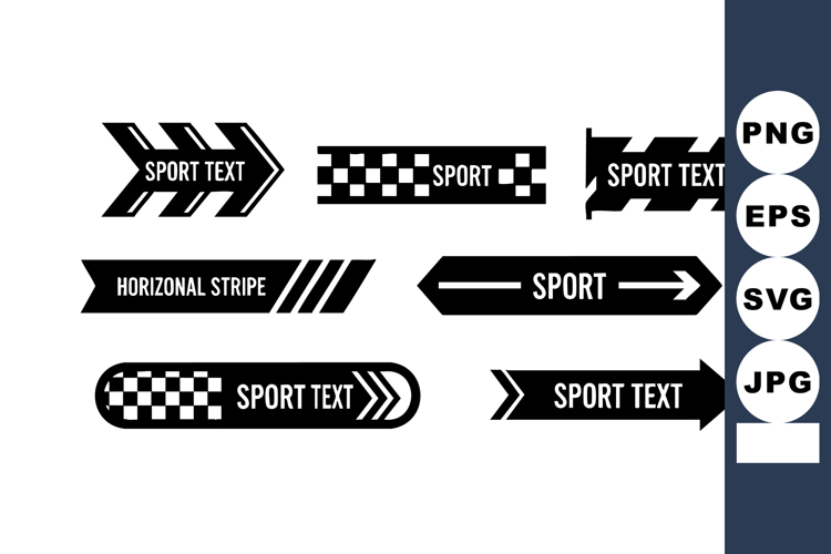 Sport Arrows Horizontal Stripe Vector Icons Set