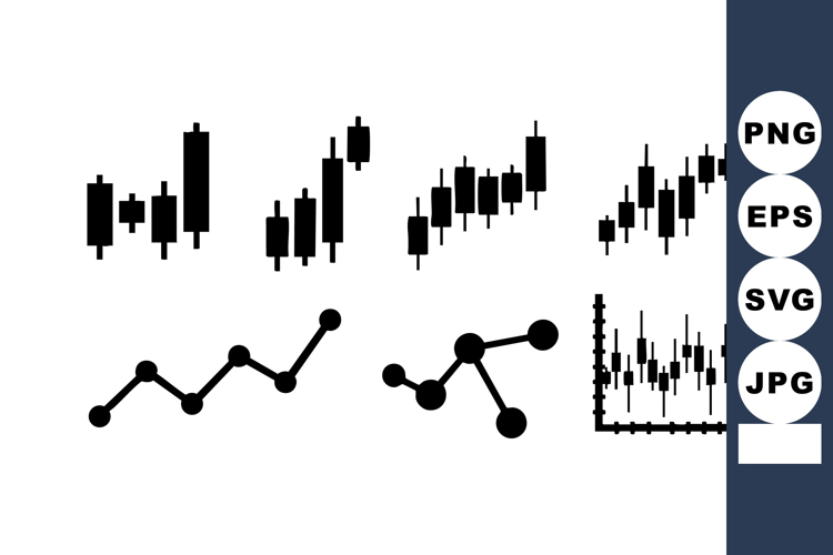 Stock Market Candlestick Charts Vector Illustration
