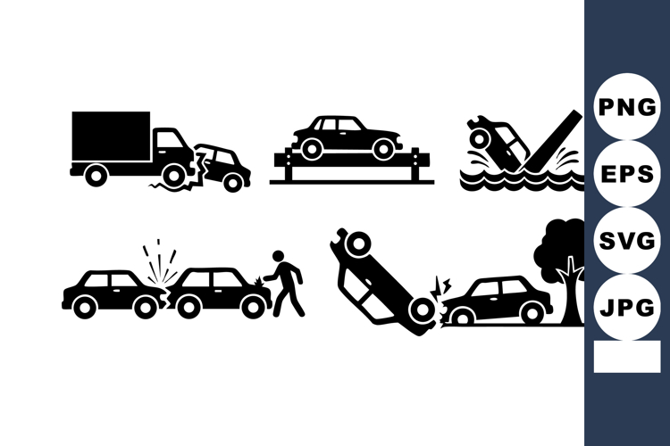 Car Accident Crash Collision Vector Illustration