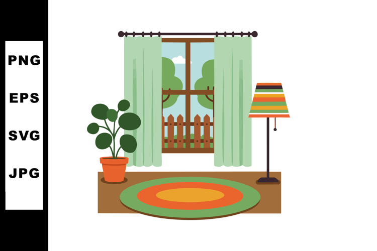 Curtains Clipart Image 4