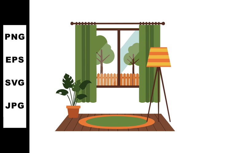 Curtains Clipart Image 3