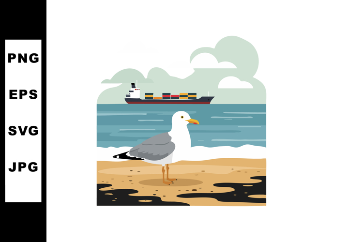 Seagull Clipart Image 2