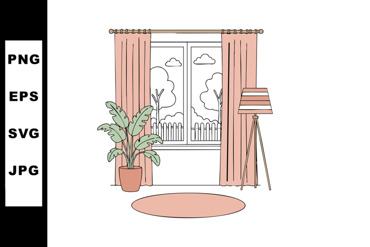 Curtains Clipart Image 2