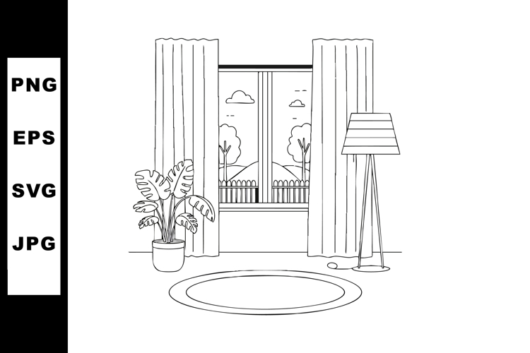 Curtains Clipart