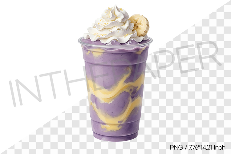 Ube Banana Smoothie PNG Clipart Drink Beverage Watercolor