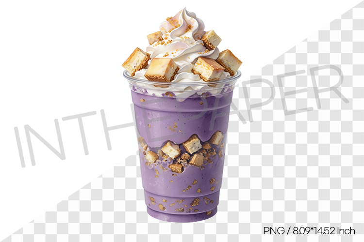 Ube Cheesecake Shake PNG Clipart Drink Beverage Watercolor