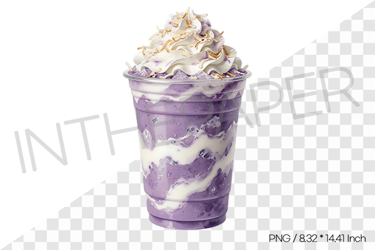 Ube Coconut Smoothie PNG Clipart Drink Beverage Watercolor