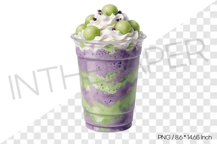 Ube Honeydew Smoothie PNG Clipart Drink Beverage Watercolor