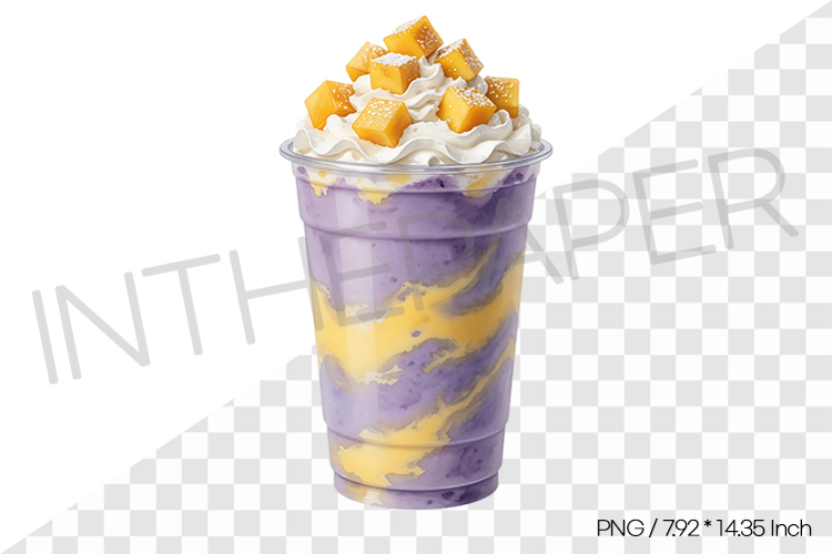 Ube Mango Smoothie PNG Clipart Drink Beverage Watercolor