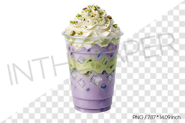 Ube Pistachio Cream Drink PNG Clipart Drink Beverage Illust