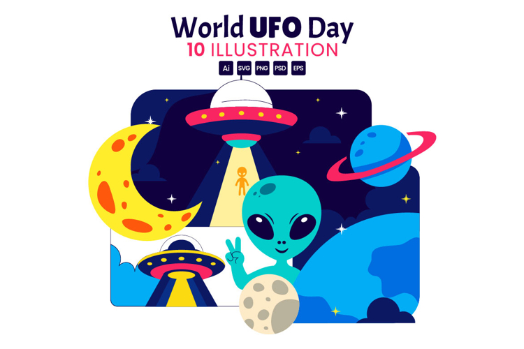 10 World UFO Day Illustration