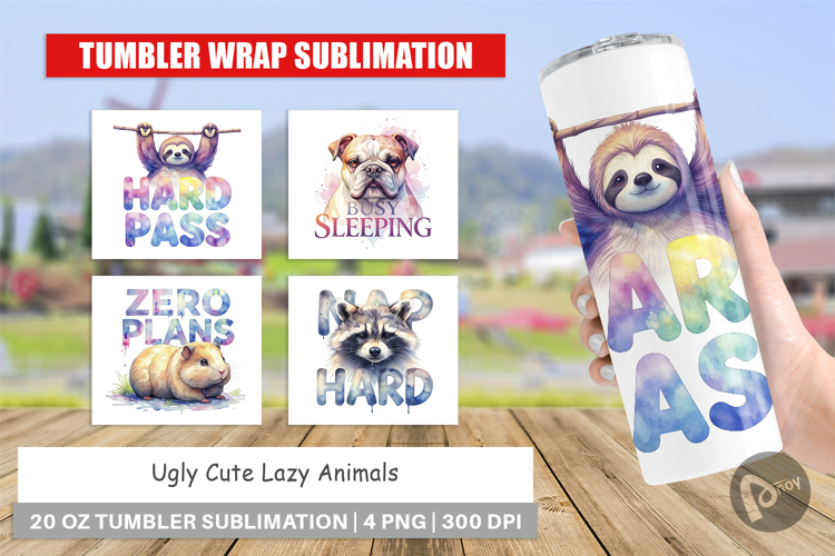 Ugly-Cute Lazy Animals Tumbler Wrap