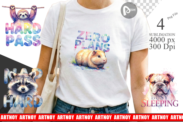 Ugly-Cute Lazy Animals Sublimation