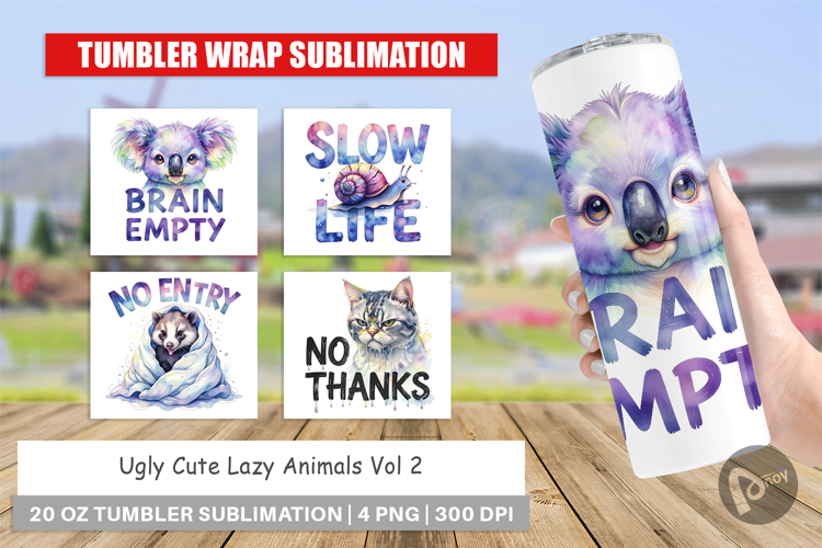 Ugly-Cute Lazy Animals Tumbler Wrap