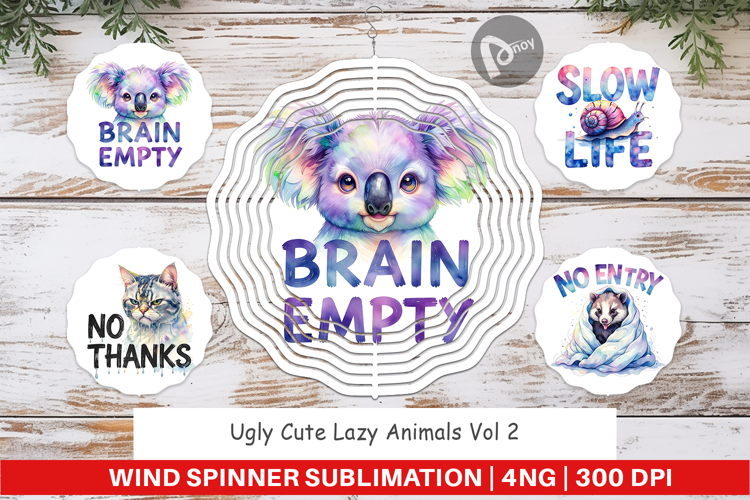 Ugly-Cute Lazy Animals Wind Spinner