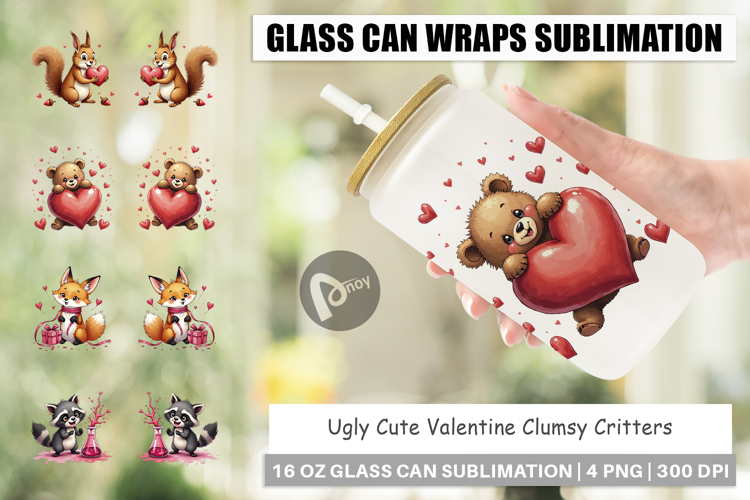 Clumsy Critters Glass Can