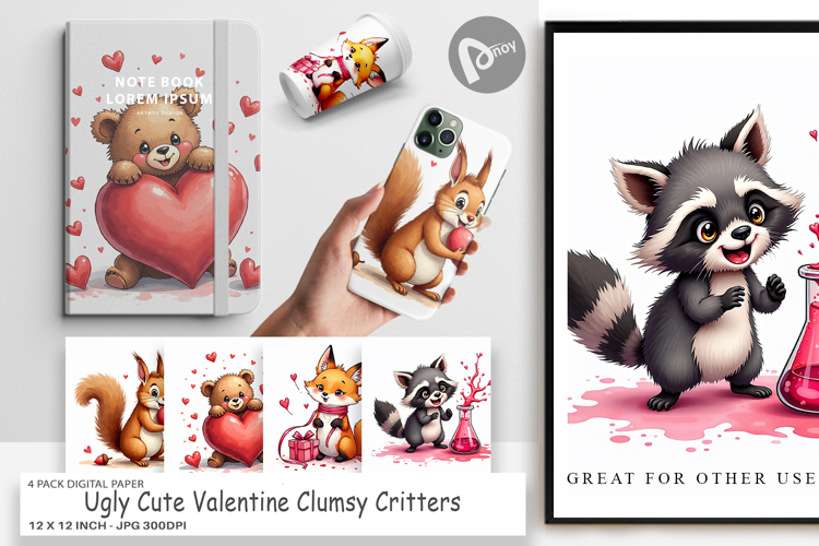 Clumsy Critters Digital Paper