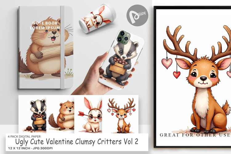 Clumsy Critters Digital Paper