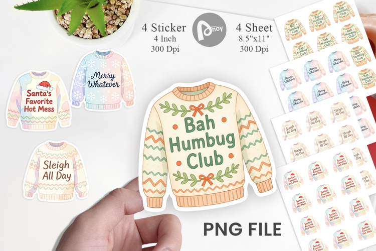 Sticker Ugly Sweater Quotes