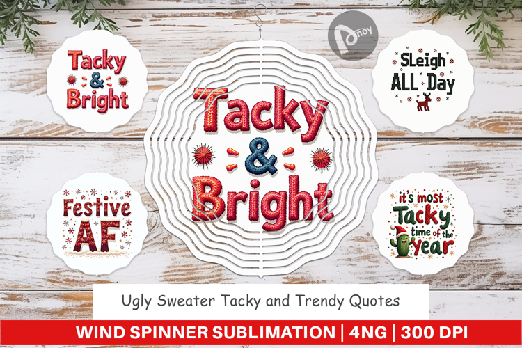 Ugly Sweater Sayings Wind Spinner