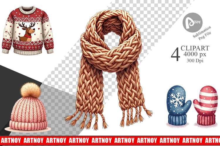 Cozy Christmas Sweaters Clipart