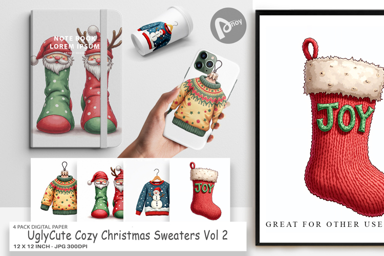Cozy Christmas Sweaters Digital Paper