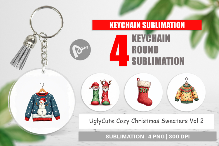 Cozy Christmas Sweaters Keychain