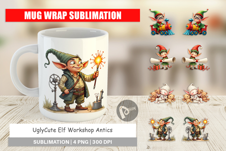 Elf Workshop Antics Mug Wrap