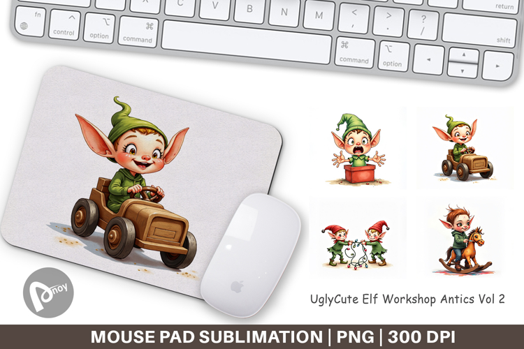 Elf Workshop Antics Mouse Pad