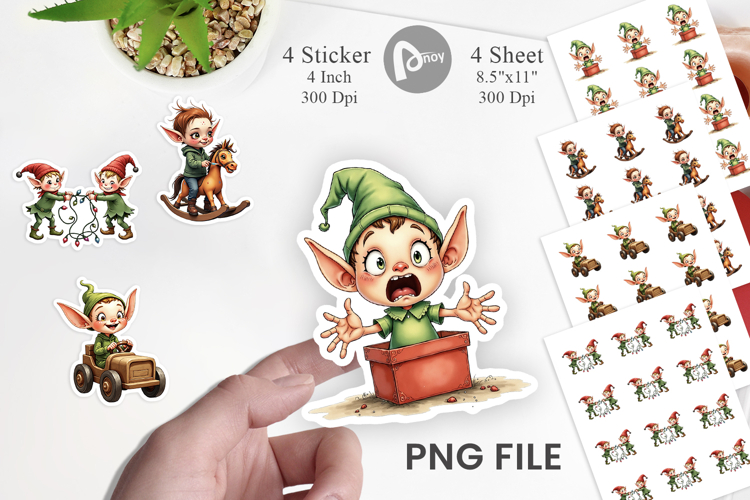 Elf Workshop Antics Sticker
