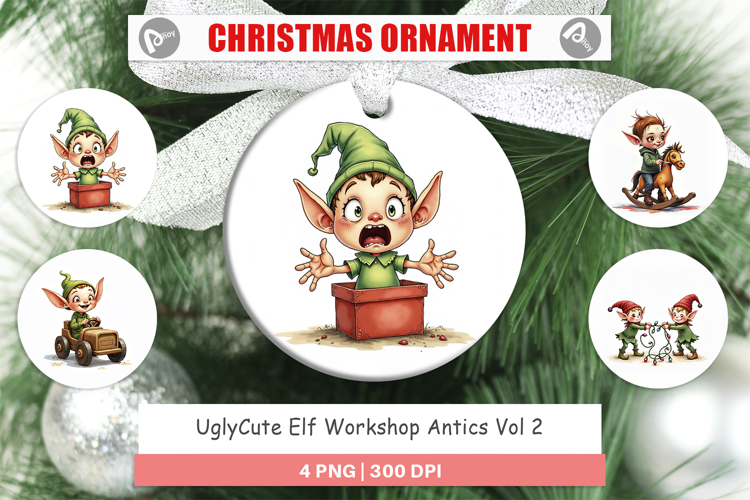 Elf Workshop Antics Ornament