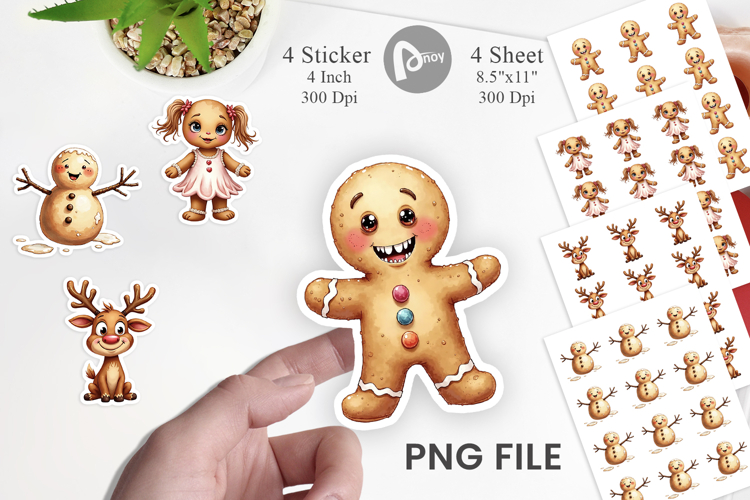 UglyCute Gingerbread Pals Sticker
