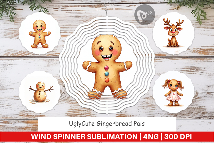 UglyCute Gingerbread Pals Wind Spinner
