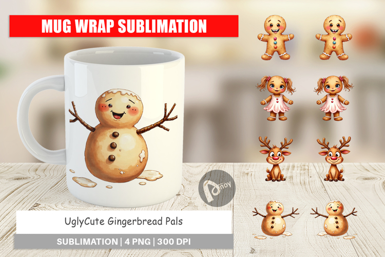 UglyCute Gingerbread Pals Mug Wrap
