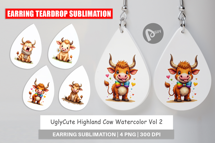 Highland Cow Farm Friends Earring
