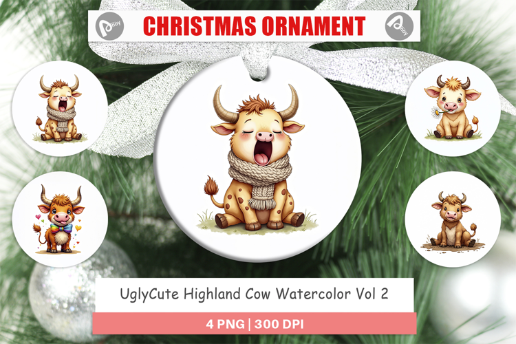Highland Cow Farm Friends Ornament
