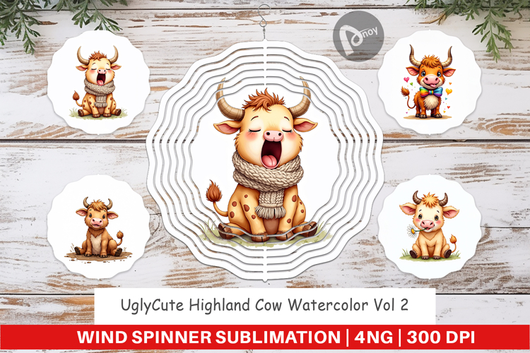 Highland Cow Farm Friends Wind Spinner