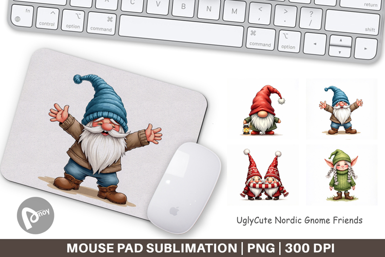 Nordic Gnome Friends Mouse Pad