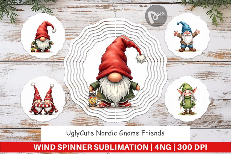 Nordic Gnome Friends Wind Spinner