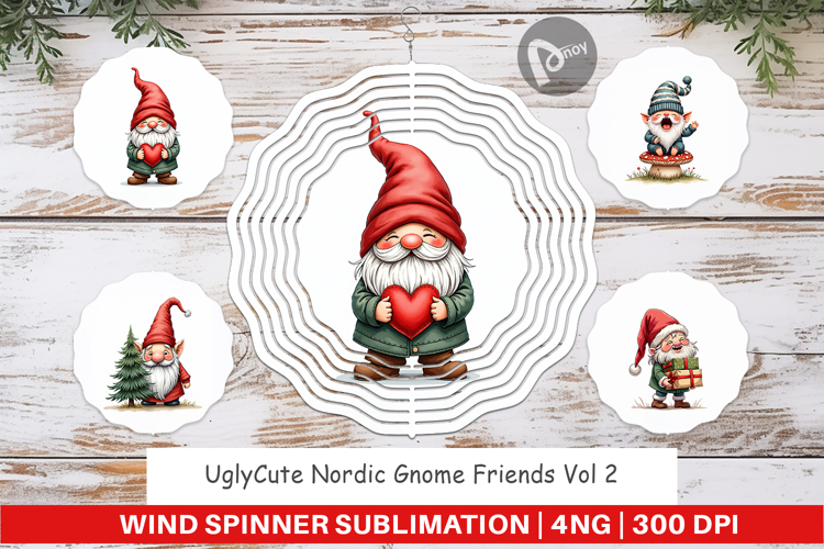 Nordic Gnome Friends Wind Spinner